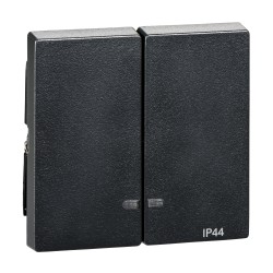 Merten, Klawisz System M podwójny IP44 z okienkiem sygnalizacyjnym antracytowy Merten MTN3424-0414 Schneider