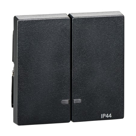 Merten, Klawisz System M podwójny IP44 z okienkiem sygnalizacyjnym antracytowy Merten MTN3424-0414 Schneider