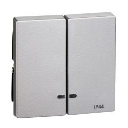 Merten, Klawisz System M podwójny IP44 z okienkiem sygnalizacyjnym aluminiowy Merten MTN3424-0460 Schneider