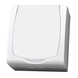 Madera gniazdo hermetyczne 1-krotne IP44 klapka biała białe Ospel - hurtownia elektryczna Amper.pl