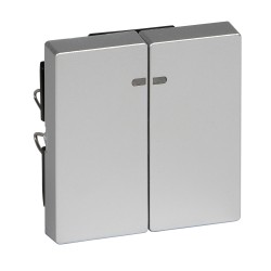 Merten, Klawisz System M podwójny z okienkiem sygnalizacyjnym aluminiowy Merten MTN3420-0460 Schneider