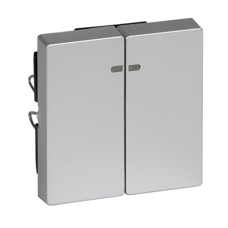 Merten, Klawisz System M podwójny z okienkiem sygnalizacyjnym aluminiowy Merten MTN3420-0460 Schneider