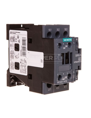 Stycznik mocy 25A 3P 230V AC 1Z 1R S0 3RT2026-1AP00