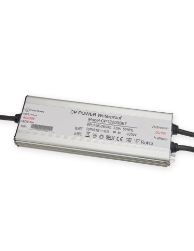 Zasilacz INSTALACYJNY 12V 200W 16,7A IP67