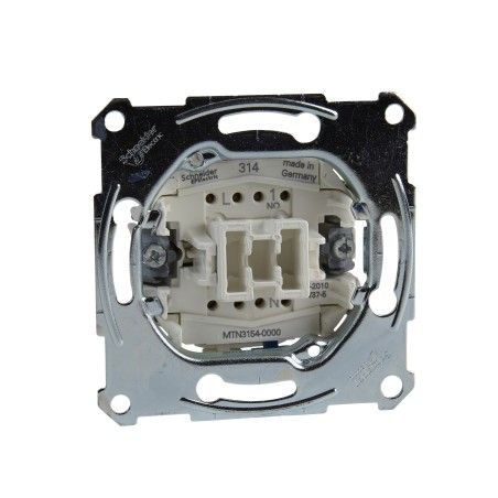 Mechanizm przycisku, styk zwierny 1-bieg., p/t, 10A, AC 250 V, b.śrub. Merten MTN3154-0000 Schneider