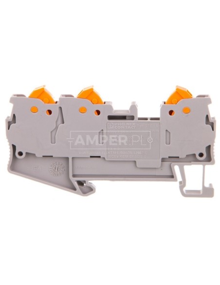 Złączka szynowa 3-przewodowa 4mm2 szara QTC 1,5-TWIN 3205048 /50szt./