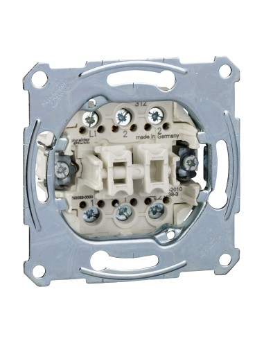 Mechanizm przycisku podwójn. schod. 1-bieg., p/t, 10A, AC 250 V, zaciski śrub. Merten MTN3059-0000 Schneider