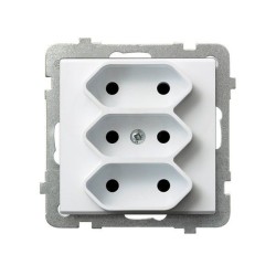 Sonata gniazdo 3-krotne EURO 3x2p białe GP-3R m 00 - hurtownia elektryczna Amper.pl