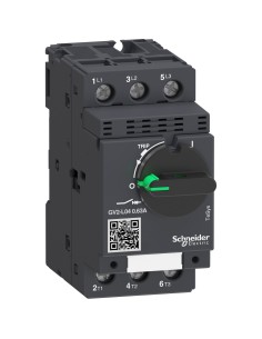 Wyłącznik silnikowy bez zabezp. przeciąż. z pokrętłem, 0,63A, zaciski śrubowe GV2L04