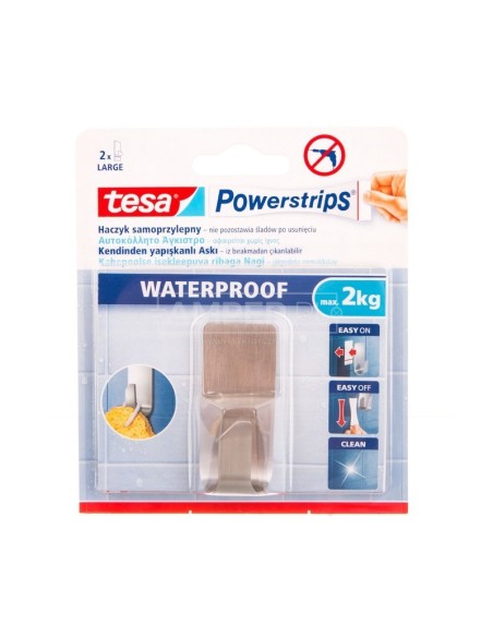 Haczyk samoprzylepny POWERSTRIPS WATERPROOF metal 59707-00004-00 /6szt./