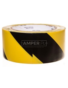 Taśma winylowa z klejem kauczukowym 50mm x 33m żółto-czarna 766L 70006299831/7100015263