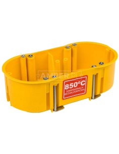 Puszka podtynkowa podwójna 60mm regips samogasnąca żółta PK-2x60 0210-0N