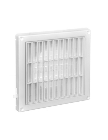 Kratka wentylacyjna 130x130mm fi 100mm biała żaluzja+sznurek T55