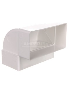 Kolano wentylacyjne pionowe 90 stopni 110x54mm białe WP060 (pakowane woreczek z zawieszką)