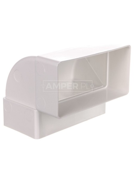 Kolano wentylacyjne pionowe 90 stopni 110x54mm białe WP060 (pakowane woreczek z zawieszką)