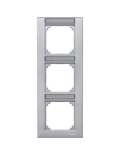 Merten, Ramka M-Plan z polem opisowym potrójna pionowa aluminiowy Merten MTN476360 Schneider