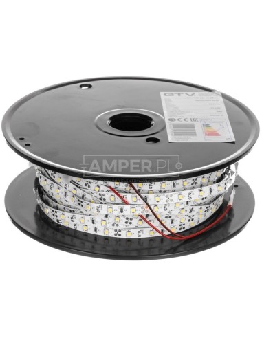 Taśma FLASH 3528 300 LED zimny biały 4,8W/m bez żelu 8mm rolka 50m 12V LD-3528-300-20-ZB-50