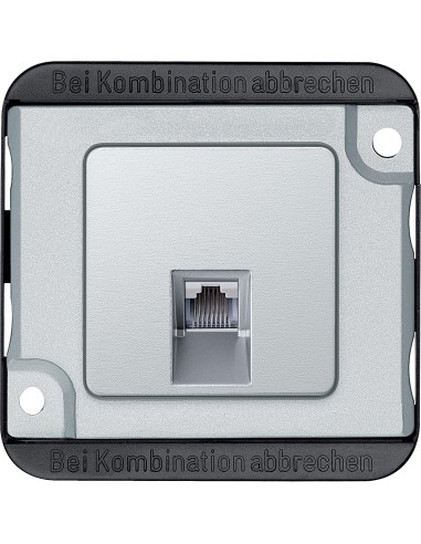 RJ45 telephone connector insert, aluminium, Anti-vandalism Merten MTN470660 Schneider