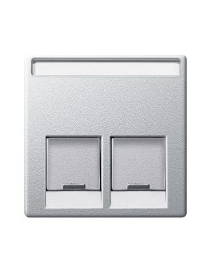 Płytka centralna podwójna do złącza RJ45 Schneider Electric, aluminium, system M Merten MTN466560 Schneider