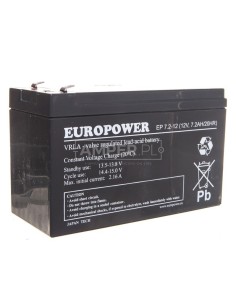 Akumulator bezobsługowy AGM 7,2Ah 12V Europower EP 7,2-12