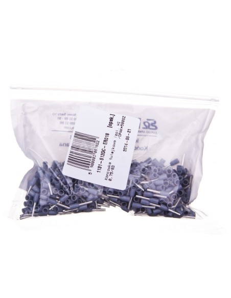 Końcówka tulejkowa izolowana HI 0,75/8 DIN szara E08KH-02010102301 /500szt./