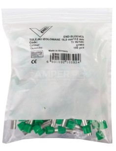 Końcówka tulejkowa izolowana TI 16mm2/12mm zielona cynowana TI16L12DE /100szt./