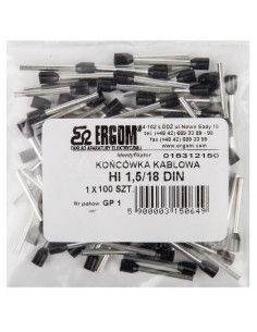 Końcówka tulejkowa izolowana HI 1,5/18 DIN E08KH-02010114601 /100szt./