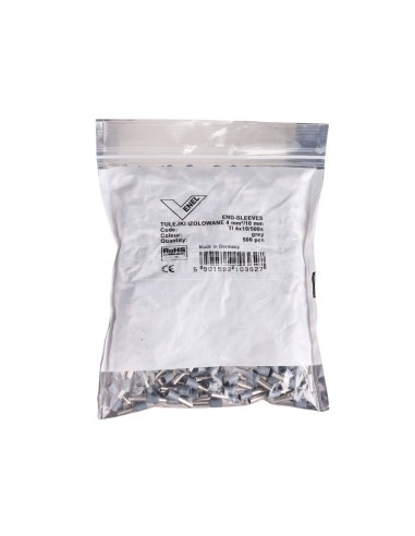 Końcówka tulejkowa izolowana TI 4mm2/10mm szara cynowana TI4L10x500 /500szt./