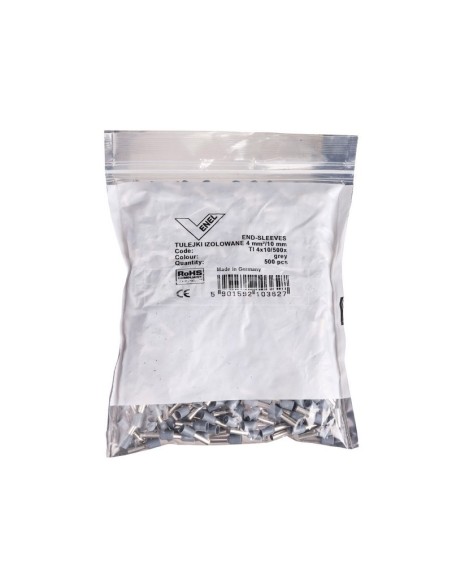 Końcówka tulejkowa izolowana TI 4mm2/10mm szara cynowana TI4L10x500 /500szt./