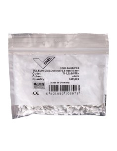 Końcówka tulejkowa izolowana TI 0,5mm2/8mm biała cynowana TI0,5L8x500 /500szt./