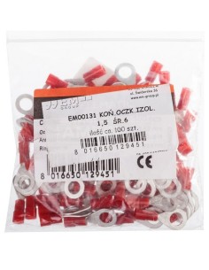 Końcówka oczkowa izolowana 0,25-1,5mm2/M6 EM00131 /100szt./