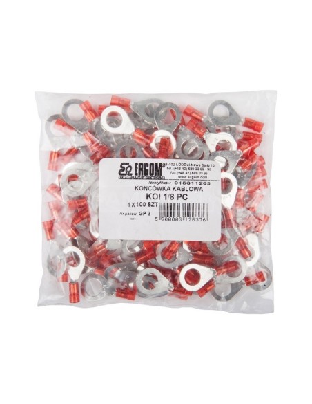 Końcówka oczkowa izolowana KOI 1/8 PC E09KO-02010200700 (100szt.)