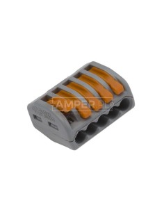 Szybkozłączka 5x 0,08-4mm2 z dźwigniami zwalniającymi jasnoszara 222-415 /40szt./ 2