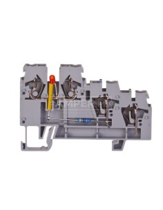 Złączka szynowa 3-przewodowa z LED 2,5mm2 do elementów wykonawczych typu PNP szara 270-572/281-434 /50szt./