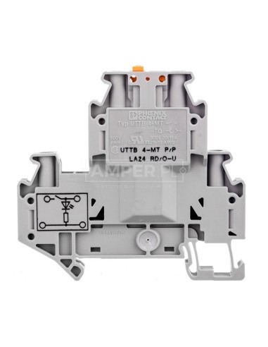 Złączka przelotowa 4-przewodowa z odłącznikiem nożowym 4mm2 szara UTTB 4-MT P/P LA 3046773