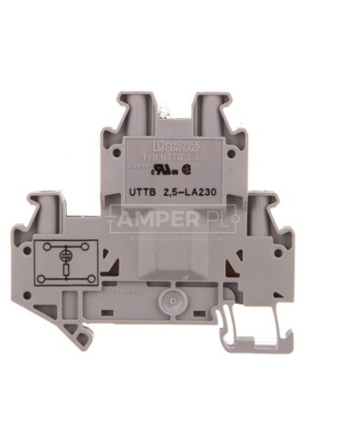 Złączka szynowa elementów kontrolnych 2-piętrowa 4-przewodowa 2,5mm2 szara UTTB 2,5-LA 230 3046715