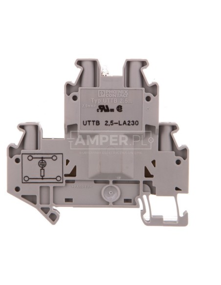 Złączka szynowa elementów kontrolnych 2-piętrowa 4-przewodowa 2,5mm2 szara UTTB 2,5-LA 230 3046715