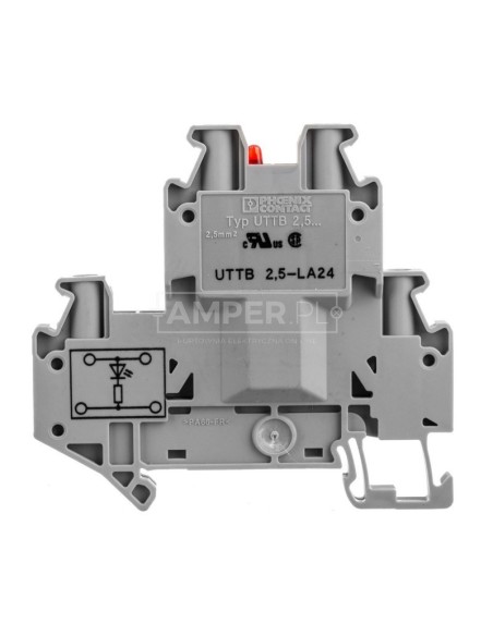 Złączka szynowa elementów kontrolnych 2-piętrowa 4-przewodowa 2,5mm2 szara UTTB 2,5-LA 24 R 3046692