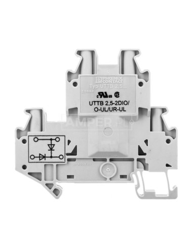 Złączka szynowa elementów kontrolnych 2-piętrowa 4-przewodowa 2,5mm2 szara UTTB 2,5-2DIO/O- 3046676