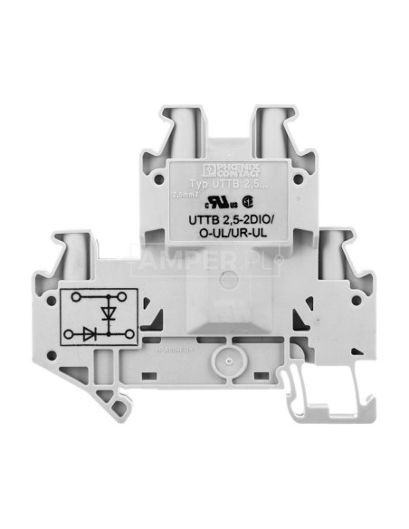Złączka szynowa elementów kontrolnych 2-piętrowa 4-przewodowa 2,5mm2 szara UTTB 2,5-2DIO/O- 3046676
