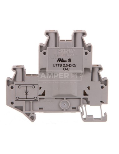 Złączka szynowa elementów kontrolnych 2-piętrowa 4-przewodowa 2,5mm2 szara UTTB 2,5-DIO/O-U 3046650
