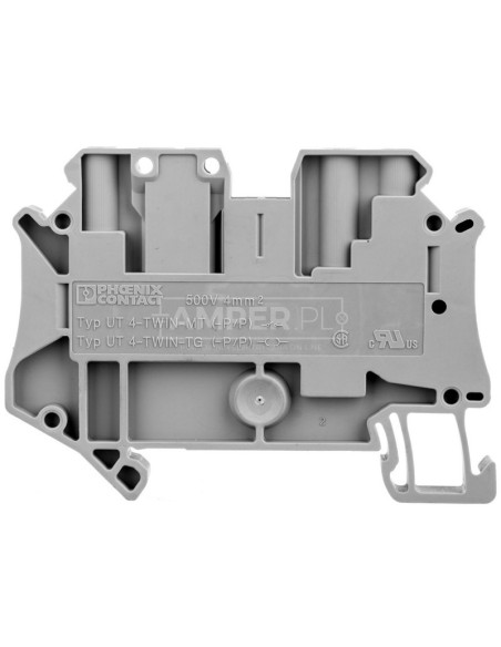 Złączka szynowa rozłączalna 3-przewodowa 4mm2 szara UT 4-TWIN-TG 3046595 /50szt./