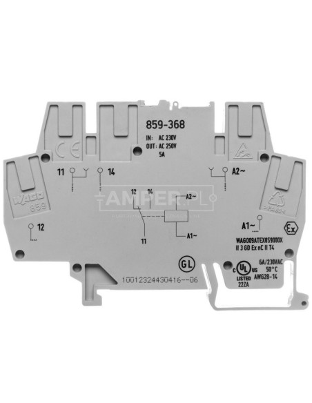 Złączka z przekaźnikiem minaturowym 230V AC 1p 859-368 /10szt./