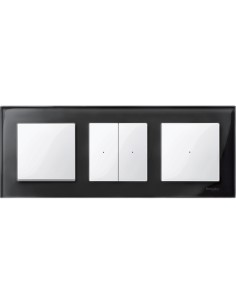 Merten, Ramka M-Elegance szkło potrójna onyksowy Merten MTN404303 Schneider