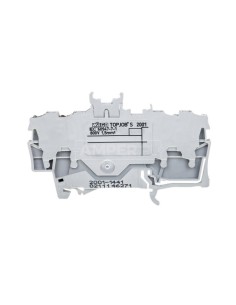 Złączka szynowa podwójna 4-przewodowa z miejscem na oznacznik szara 2001-1441 TOPJOBS