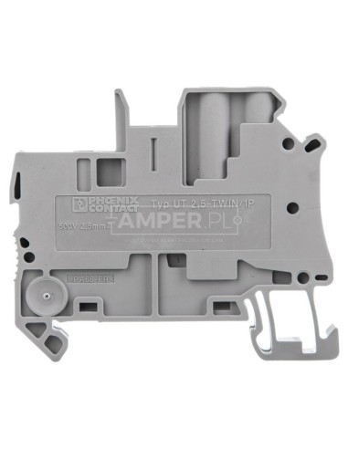 Złączka szynowa 3-przewodowa 2,5mm2 śrubowa/wtykowa szara UT 2,5-TWIN/1P 3060490 /50szt./