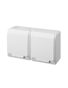 Hermes gniazdo n t podwójne 2x2p+z IP44 białe Elektro-Plast 0322-02 - hurtownia elektryczna Amper.pl