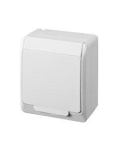Hermes gniazdo n t pojedyncze 2p+z IP44 klapka biała białe 0321-02 - hurtownia elektryczna Amper.pl