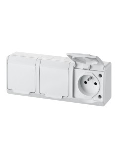 Hermes gniazdo n t potrójne 3x2p+z IP44 białe klapka biała 0323-02 - hurtownia elektryczna Amper.pl