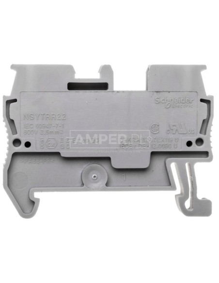 Złączka szynowa przepustowa 2 PT 2,5mm2 NSYTRR22